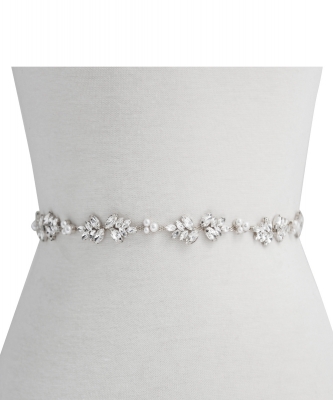 Pearl Rhinestone Bridal Belt BT810001 SILVERCL